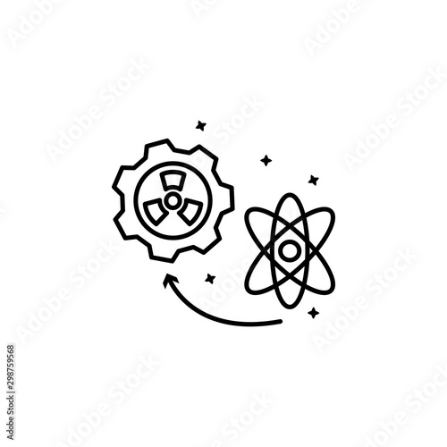 Atom gear nuclear icon. Simple line outline vector of nuclear energy icons for ui and ux website or mobile application