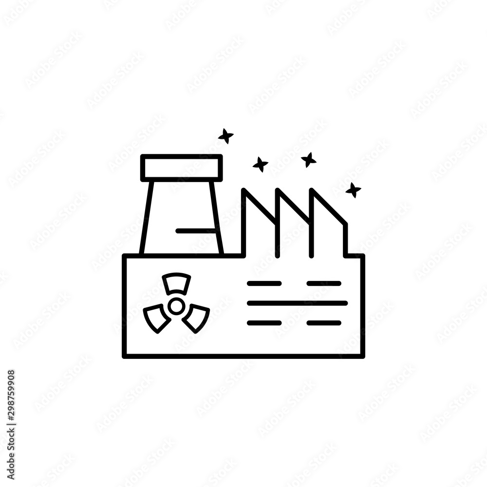 Industry nuclear factory icon. Simple line outline vector of nuclear energy icons for ui and ux website or mobile application Industry nuclear factory icon. Simple line outline vector of nuclear energy icons for ui and ux website or mobile application