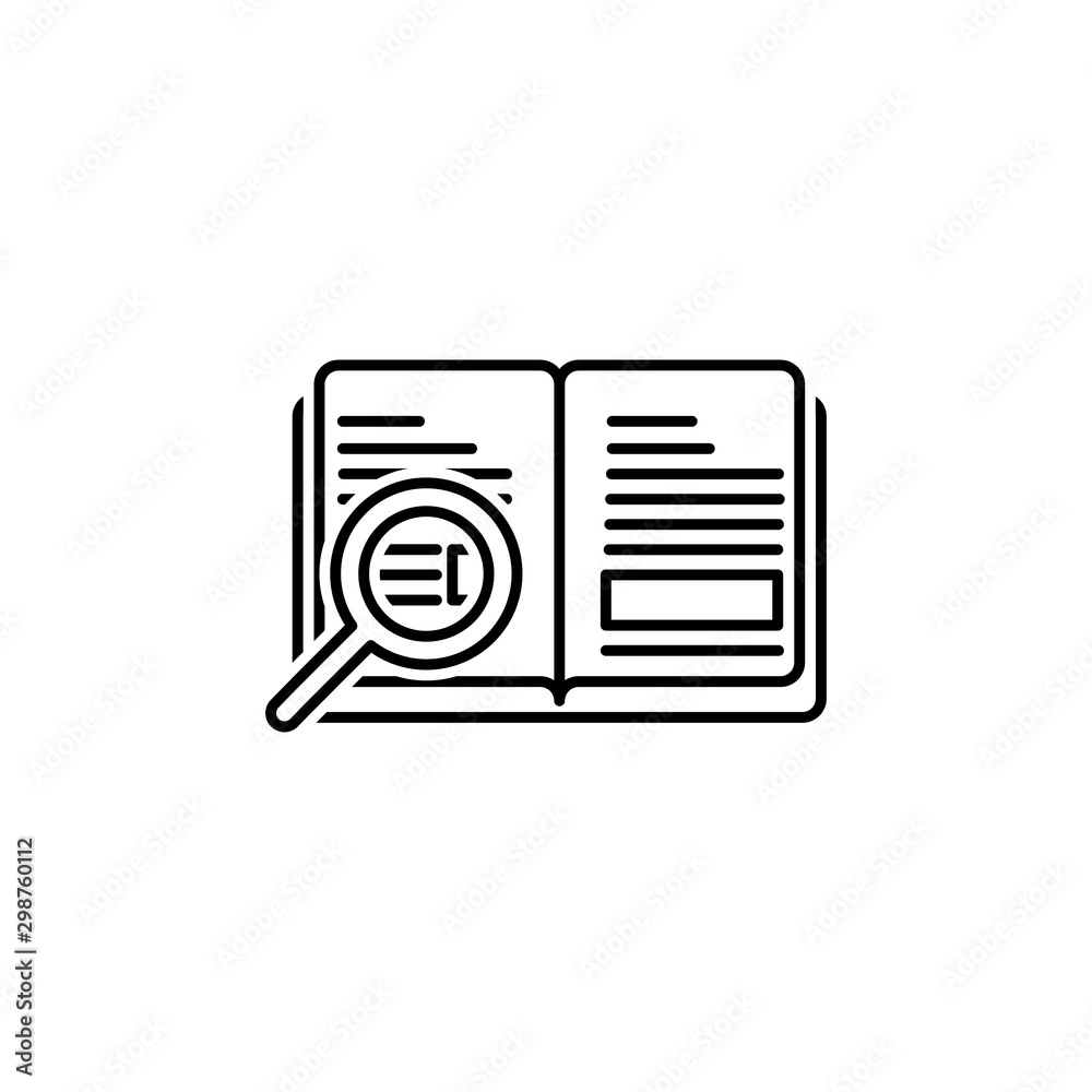 Online learning search simple line icon Online learning search simple line icon
