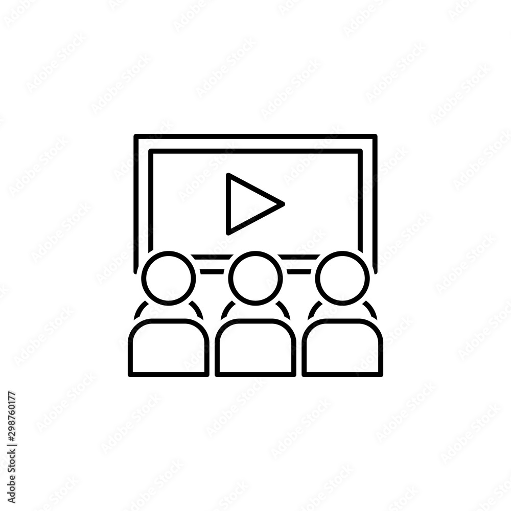 Online observer education simple line icon Online observer education simple line icon
