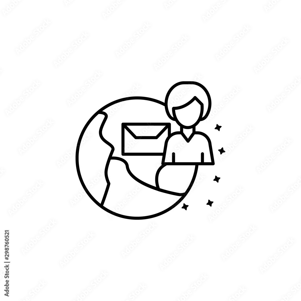 Woman business bag icon. Simple line, outline vector of project management icons for ui and ux, website or mobile application