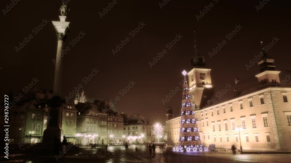 Zamkowy Plaz Warsaw-Poland on Christmas. Zamkowy Plaz Warsaw-Poland on Christmas.