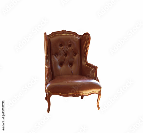 Dark brown leather chair