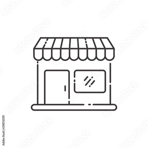 Store vector illustration with simple line design. Store icon, market icon 