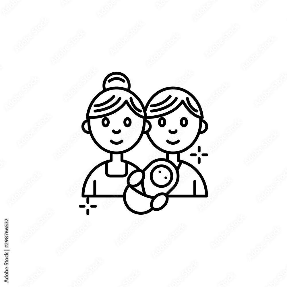 Adoption family man woman child icon. Element of no government organisation ico Adoption family man woman child icon. Element of no government organisation ico