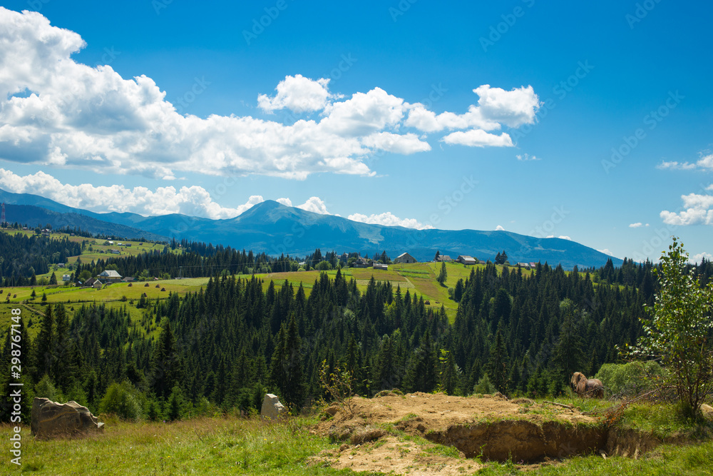 Blue Ridge Mountains. Smoky Carpathian Mountains, Ukraine