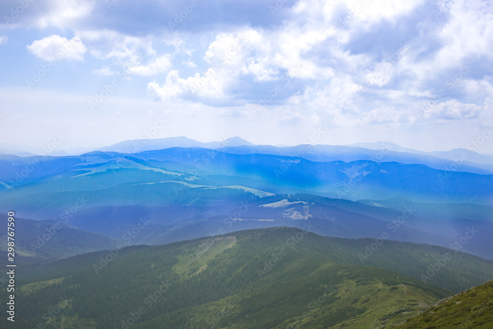 Colorful Mountain Landscape in Carpathians
