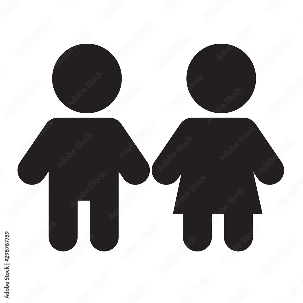 Children icon on white background. flat style. boy and girl icon for your web site design, logo, app, UI. kids couple symbol. Child sign. Children icon on white background. flat style. boy and girl icon for your web site design, logo, app, UI. kids couple symbol. Child sign.