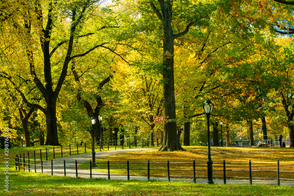 The Central Park Mall at Autumn. New York City.