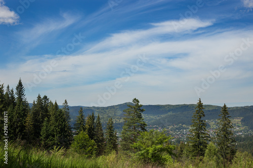Rocks of Carpathian Mountains. Nature Background