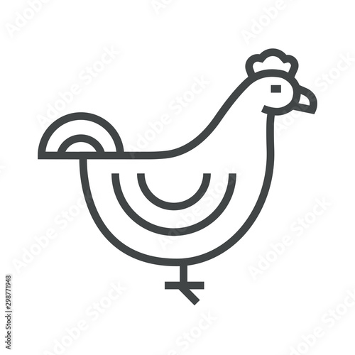 Line icon chicken