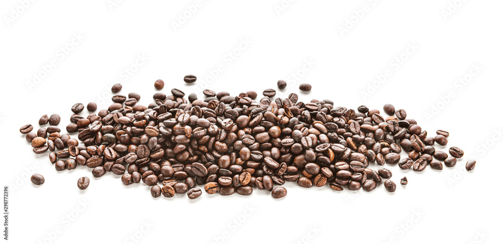 Heap of coffee beans on white background Heap of coffee beans on white background