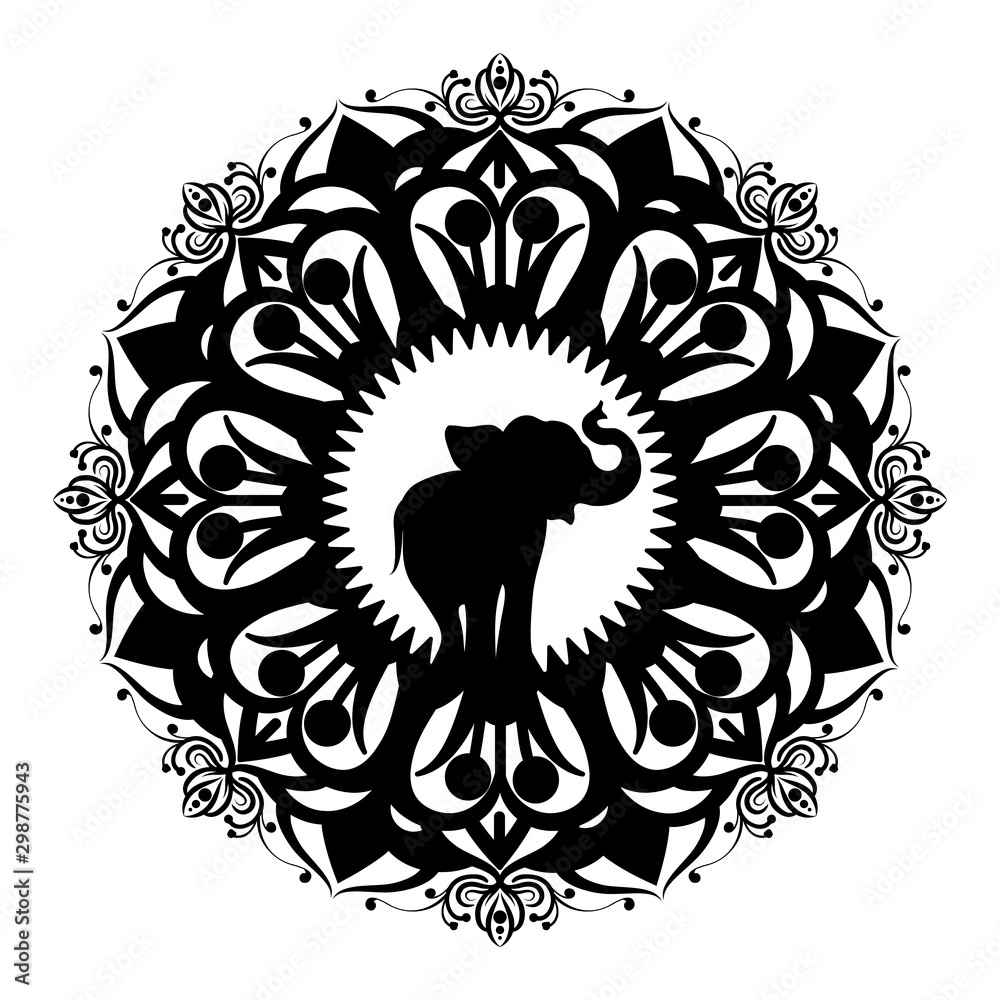 Fototapeta premium Mandala with elephant