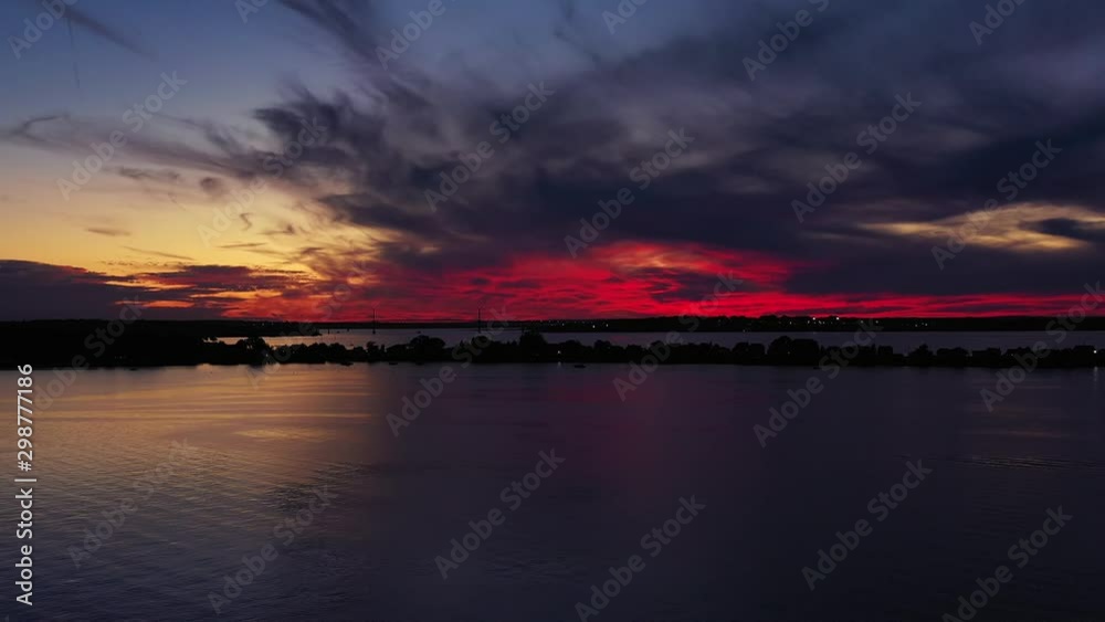 Bridge and ocean sunset aerial Bridge and ocean sunset aerial