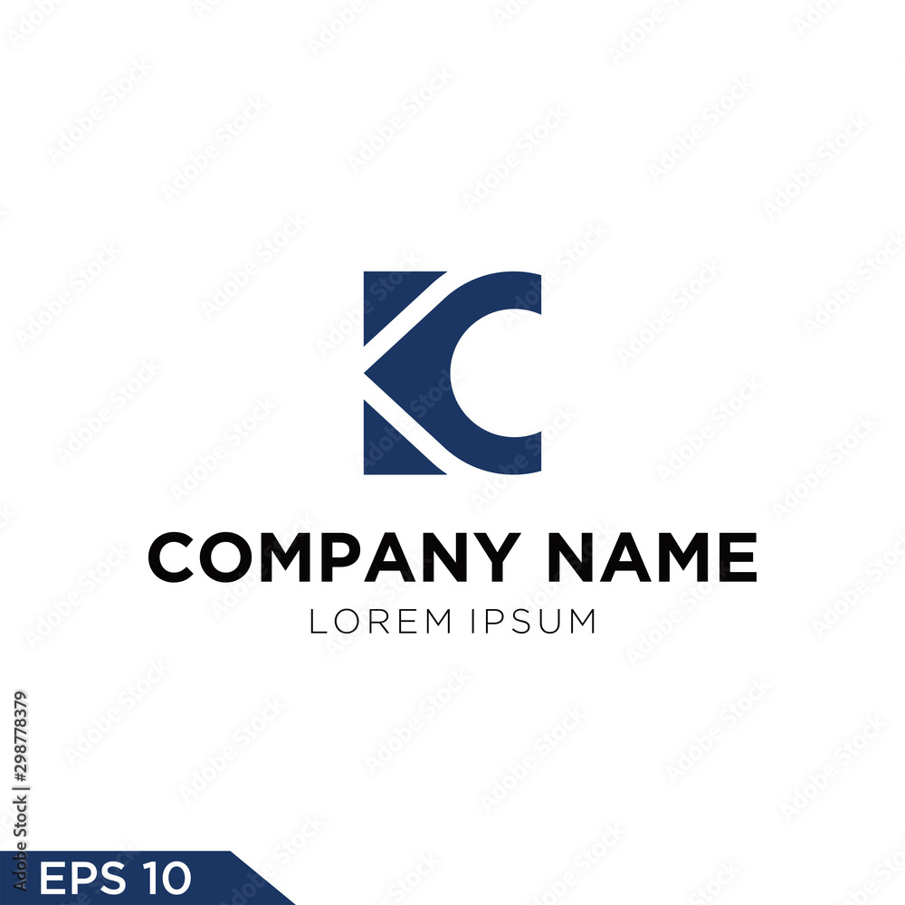 Logo design Inspiration for companies from the initial letters logo KC and K icon map Logo design Inspiration for companies from the initial letters logo KC and K icon map
