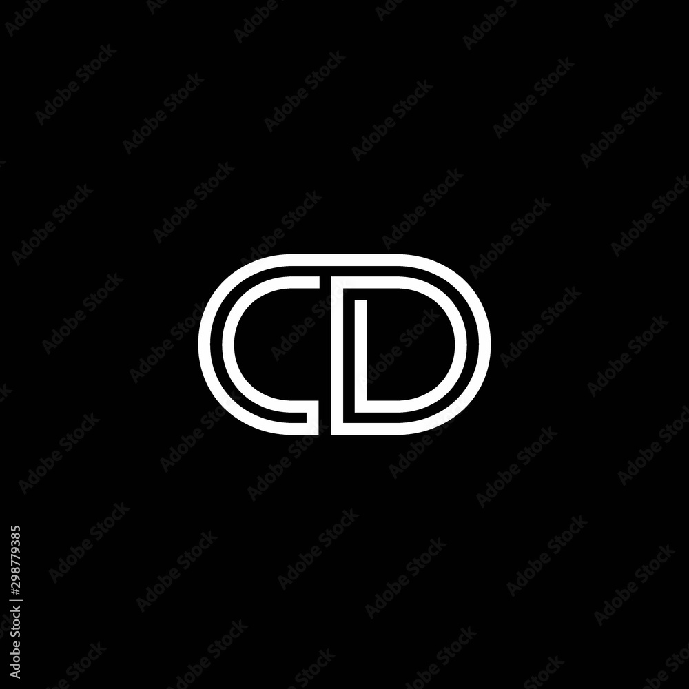 Obraz premium CD Monogram Initial Capital Letter Design Modern Template