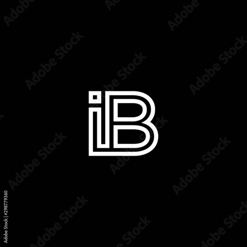 IB Monogram Initial Capital Letter Design Modern Template