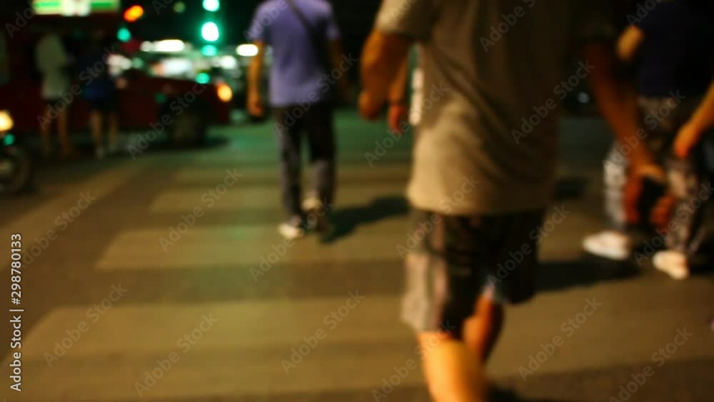 Blurred of traffic light in Chiangmai Thailand Blurred of traffic light in Chiangmai Thailand