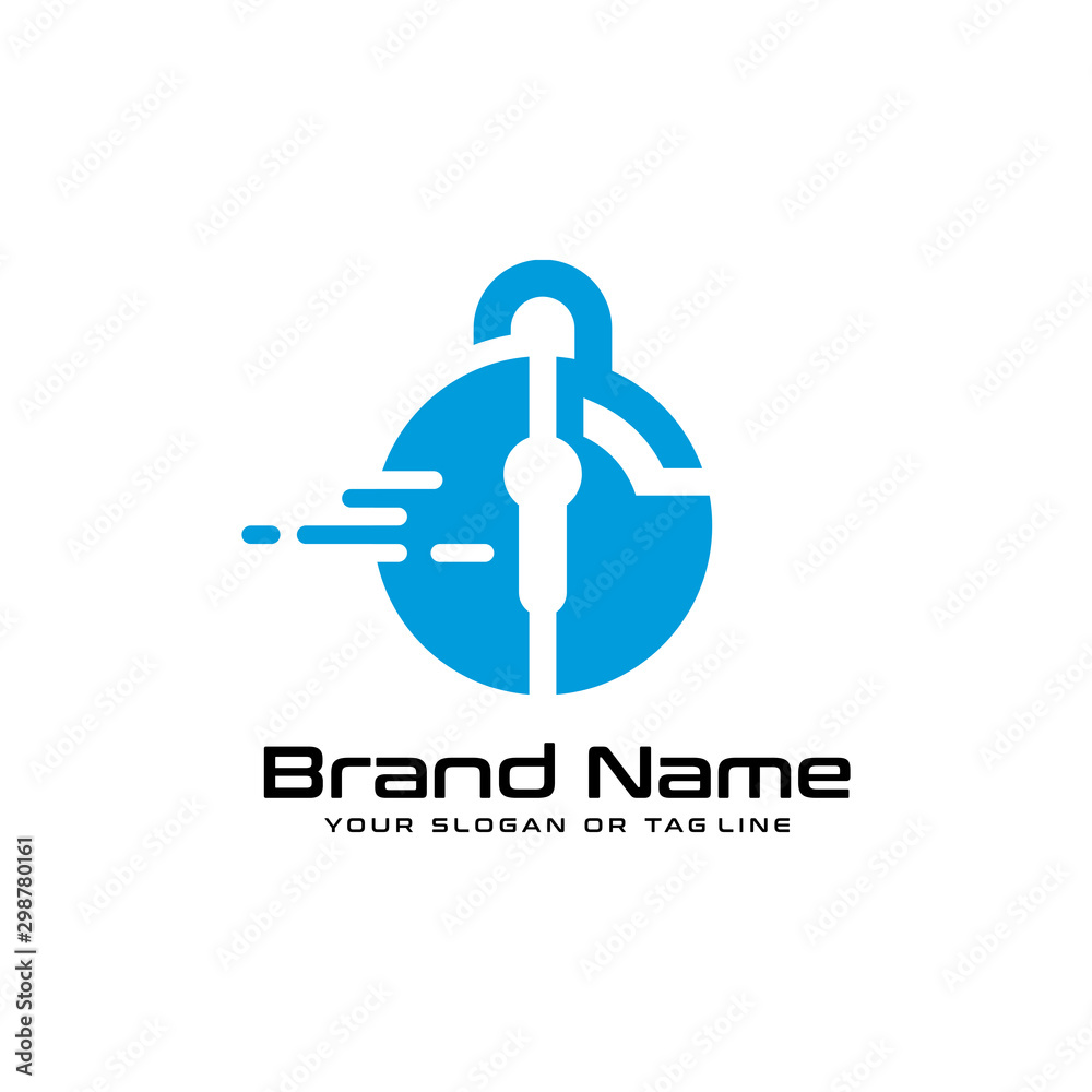 Obraz premium technology security design logo modern vector template