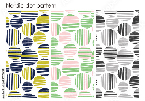 北欧柄　ドット柄　Nordic dot seemless pattern / Vector design photo