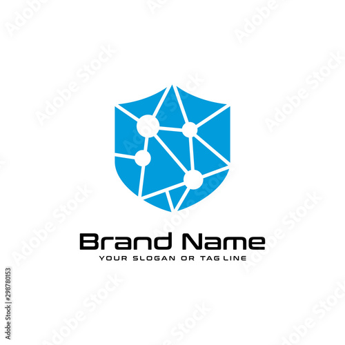 technology security design logo modern vector template
