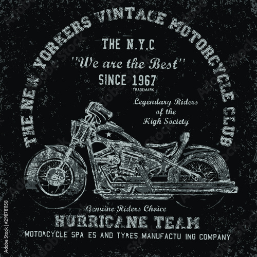 vintage motorcycle illustration graphic design resource