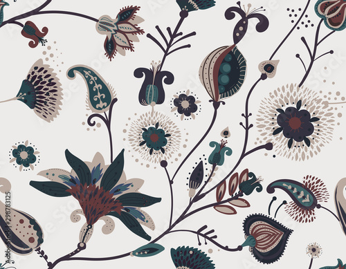 Seamless floral background paisley for textiles, wallpaper