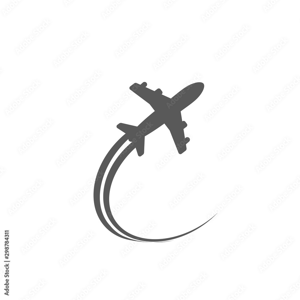 airplane icon on white background. vector illustration