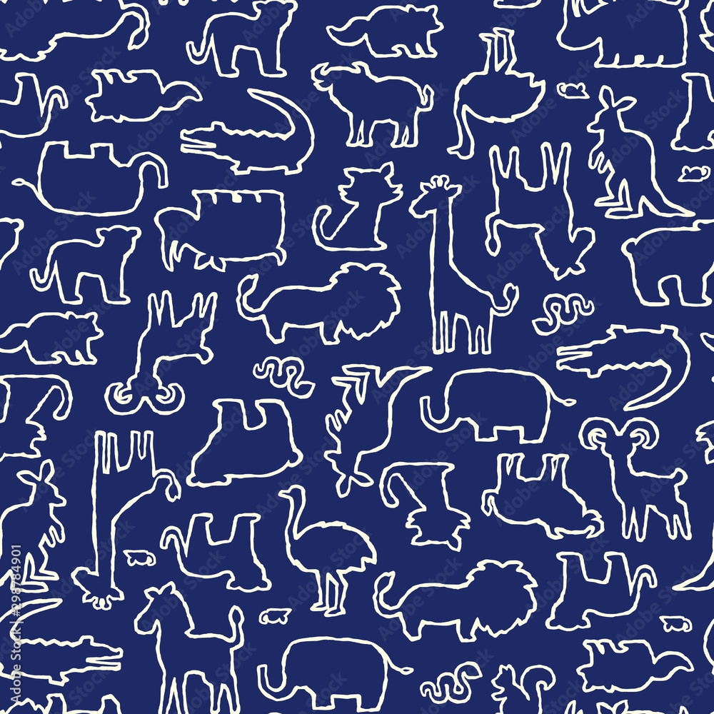Fototapeta premium アニマルシルエット柄