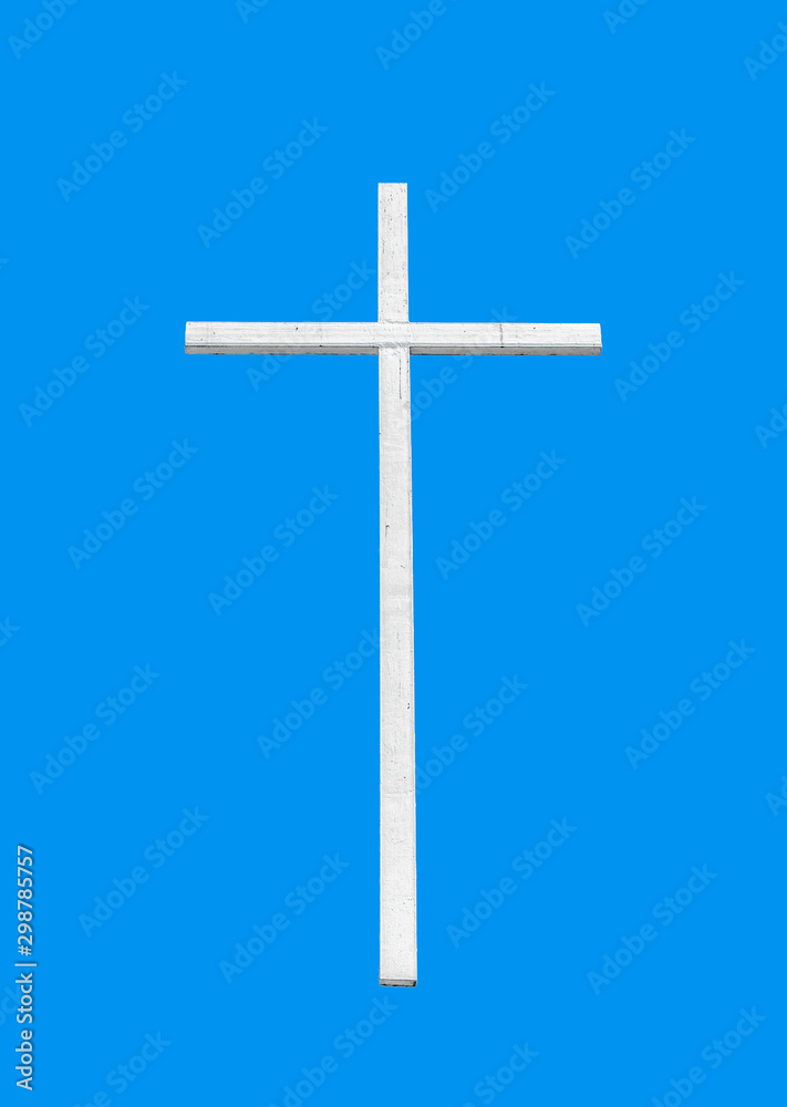 christian cross on a blue background