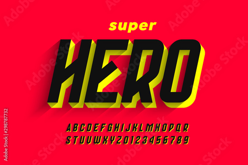 Wallpaper Mural Comics style font design, superhero alphabet, letters and numbers Torontodigital.ca