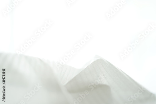 White mountain plastic on white background  white colour abstract background 