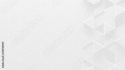 White Triangle Geometric Background With Copy Space (3d Illustration)