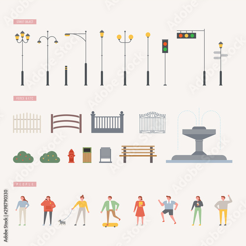 Object sources in the park and on the street.