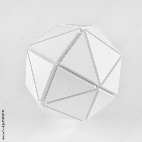 White spheres geometry background. Abstract 3d render