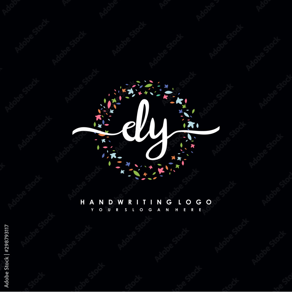 DY initials handwritten logo with flower templates surround the letters. initial wedding template vector DY initials handwritten logo with flower templates surround the letters. initial wedding template vector