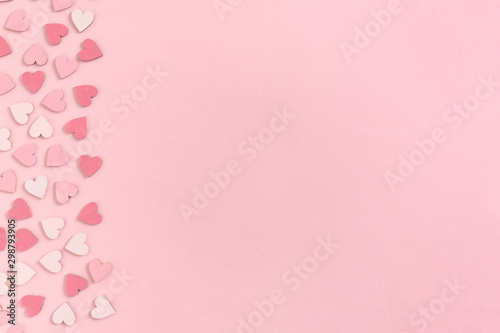 Border frame made of pink pastel hearts © rorygezfresh
