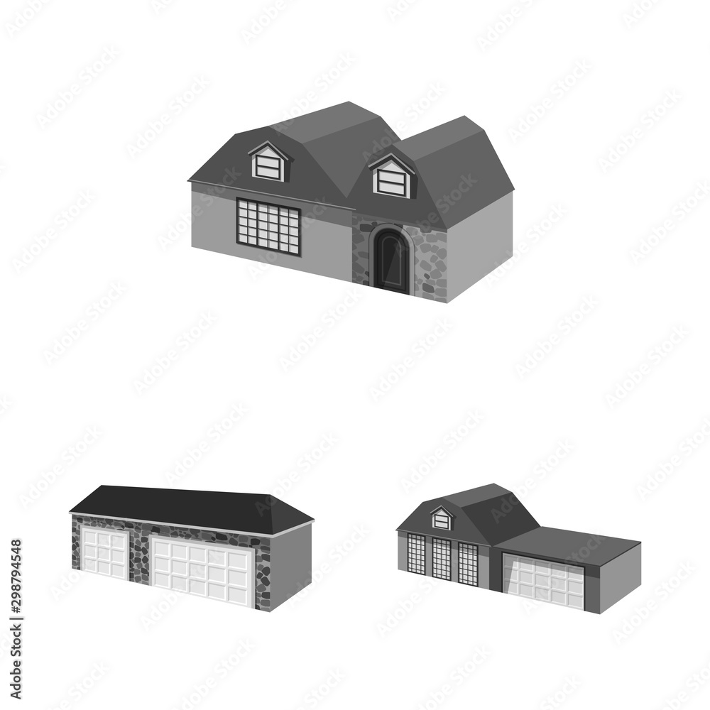 Vector design of architecture and estate symbol. Collection of architecture and housing stock vector illustration.