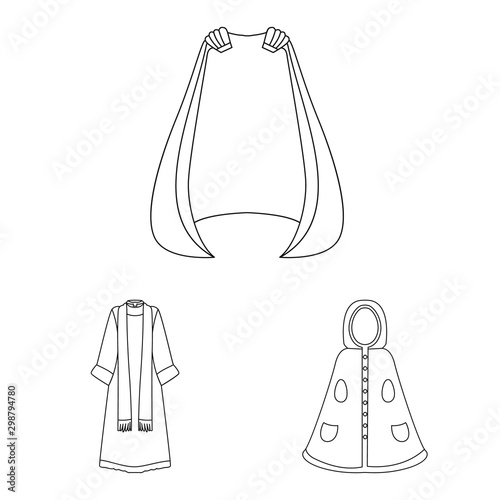 Vector illustration of robe and garment logo. Set of robe and cloth vector icon for stock.