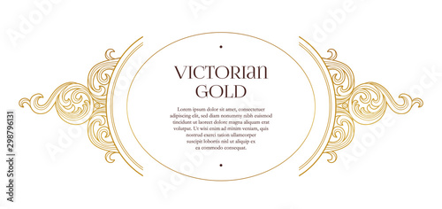Vector line art decoration for design, gold element in Eastern style.