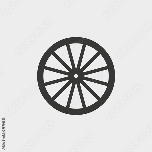 wooden wheel icon. vector illustration