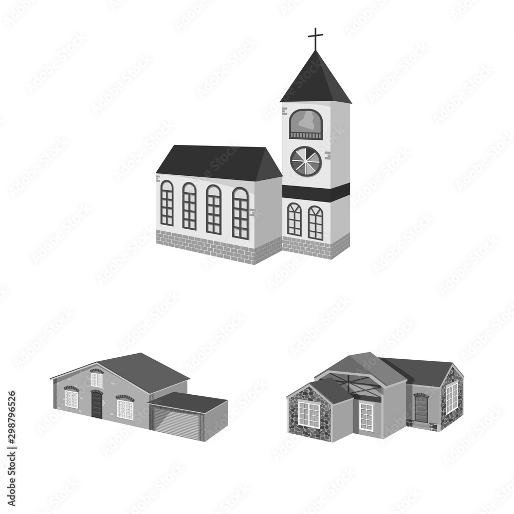 Vector design of architecture and estate symbol. Collection of architecture and housing stock vector illustration.