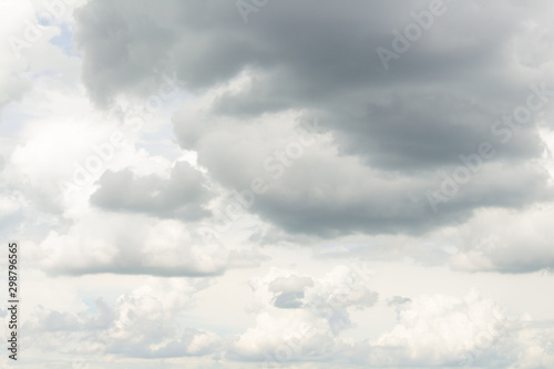 Fototapeta Naklejka Na Ścianę i Meble -  White cumulus clouds in blue sky at daytime. Natural background photo texture