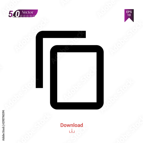 Outline Black copy-content  icon vector isolated on white background. Graphic design, material-design icon, mobile application, logo, user interface. EPS 10 format vector