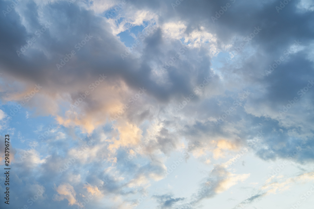 Dramatic dark sunset sky background.    