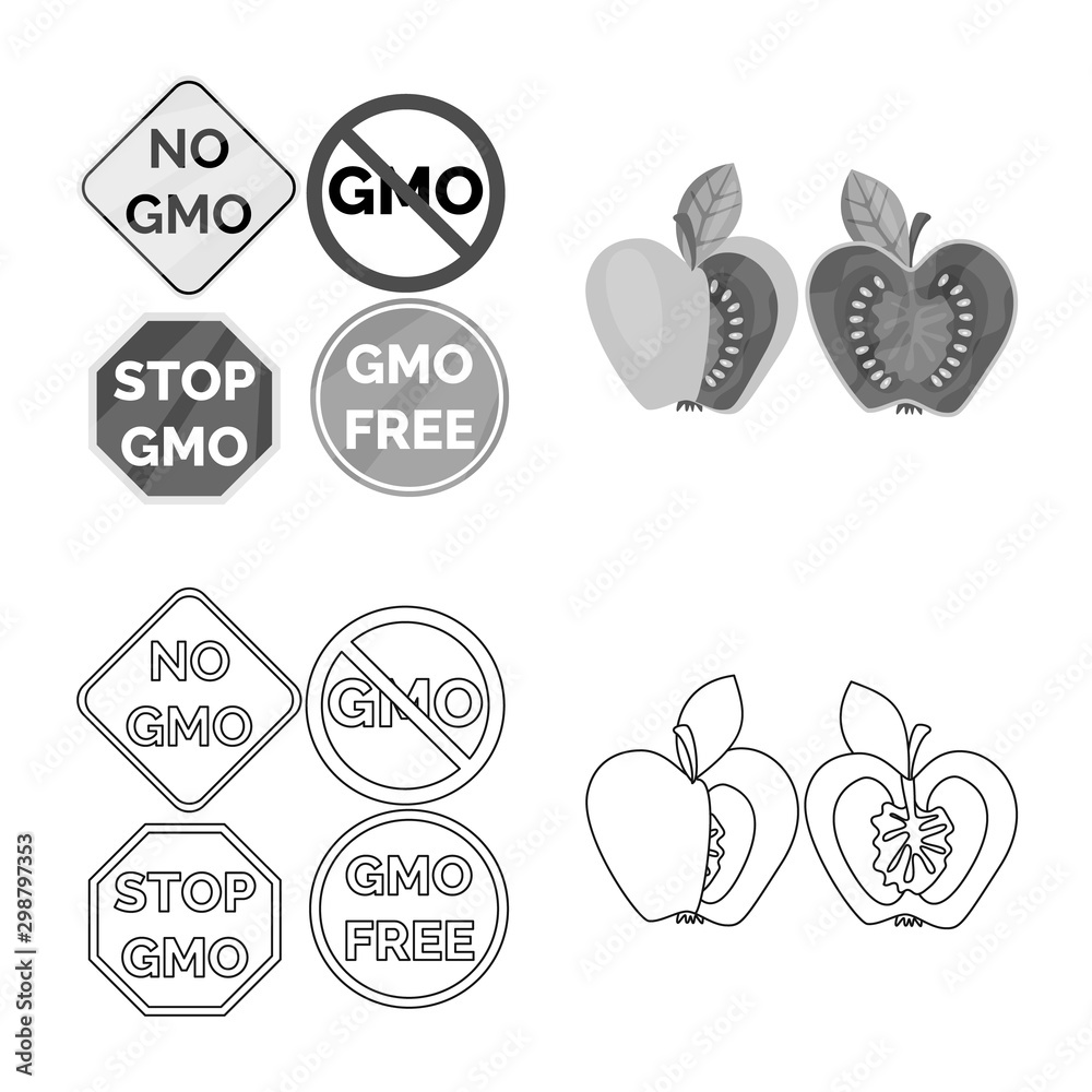 Fototapeta premium Vector design of test and synthetic symbol. Set of test and laboratory stock symbol for web.