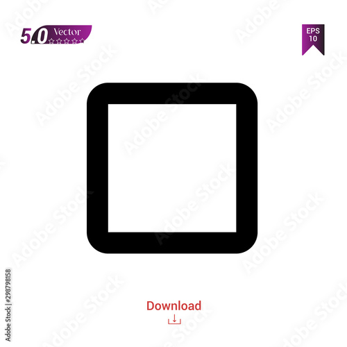 blank-square icon vector isolated on white background. Graphic design, material-design icon, mobile application, logo, user interface. EPS 10 format vector