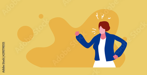angry furious woman screaming frustrated stressed businesswoman yelling rage stress concept sketch portrait horizontal vector illustration