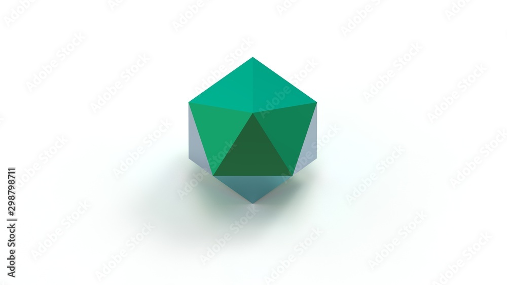 3d rendering of an icosahedron isolated on white background 3d rendering of an icosahedron isolated on white background