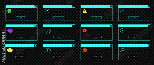 Contrast UI of the error messages and system dialogue boxes.